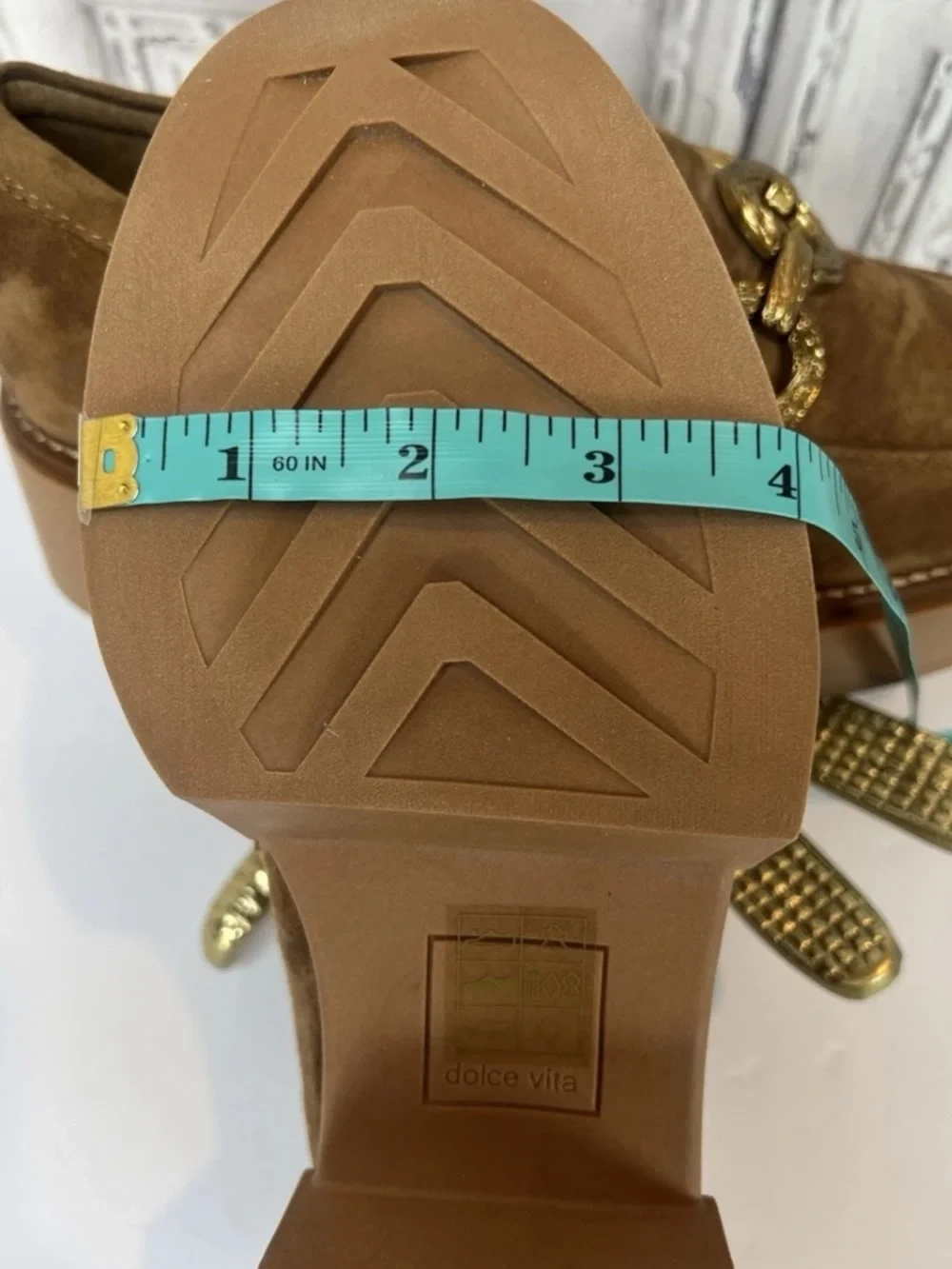 🆕 DOLCE VITA women's sheena loafers chestnut brown suede chain detail 7.5